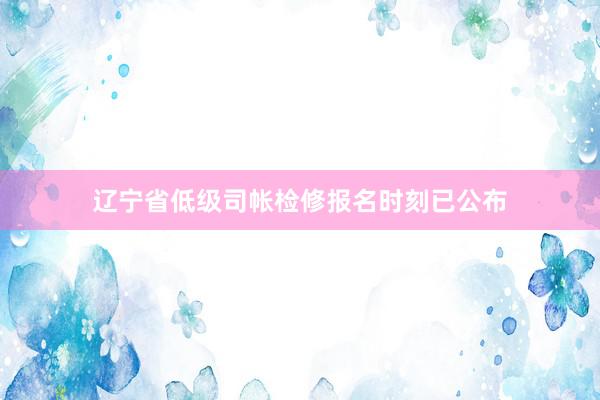 辽宁省低级司帐检修报名时刻已公布